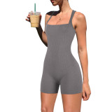 Solid Color Sleeveless One Piece Rompers