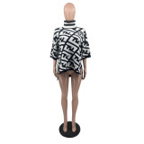 Lapel Half Sleeve Irregular Sweater Tops