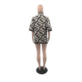 Lapel Half Sleeve Irregular Sweater Tops