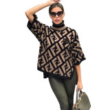 Lapel Half Sleeve Irregular Sweater Tops