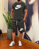 High Quality Cotton Mens Print Short Sweatshirts Set