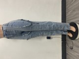 Irregular Hollow Patchwork Zipper Stretch Jeans