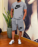 High Quality Cotton Mens Print Short Sweatshirts Set