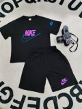 High Quality Cotton Children Print Short Sweatsuits Set