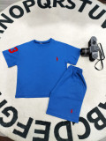 High Quality Cotton Children Print Short Sweatsuits Set