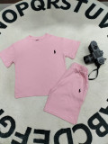 High Quality Cotton Children Print Short Sweatsuits Set
