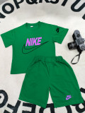 High Quality Cotton Children Print Short Sweatsuits Set