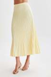 Solid Pleated Maxi Skirt
