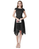 2024 Summer Round Neck Short Sleeve Irregular Midi Dress