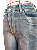 Hot Stamping Silver Skinny Jeans