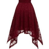 2024 Summer Round Neck Short Sleeve Irregular Midi Dress
