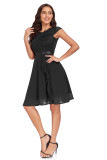 Casual Round Neck Lace Chiffon Swing Dresses