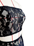 Sexy Semi-sheer Lace Strapless Tops & Shorts Two Piece