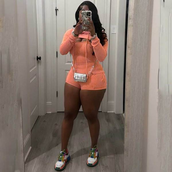 Spring/Summer Two Piece Long Sleeve Hooded Cloak Straps Rompers