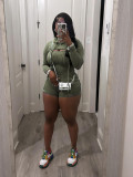 Spring/Summer Two Piece Long Sleeve Hooded Cloak Straps Rompers
