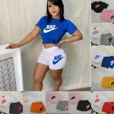 High Quality Cotton Women Print Short Sweatshirts Set