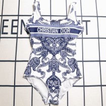 Summer Beachwear Sleeveless Printed One Piece Swimwears