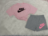 High Quality Cotton Women Print Short Sweatshirts Set