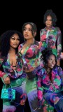Women Sexy Double Layer Mesh Printed Two-Piece Set