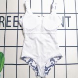 Summer Beachwear Sleeveless Printed One Piece Swimwears