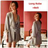 Lace and Satin Babydoll and Robe Set