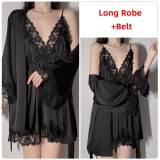 Lace and Satin Babydoll and Robe Set