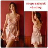 Lace and Satin Babydoll and Robe Set