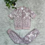 Summer Casual Printed Sports Zipper Cardigan Two-piece Set