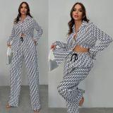 Casual Digital Printing Shirt + Pants Two Piece Set