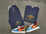 High Quality Cotton Mens Print Summer Sportswear Sweatshirts Shorts Set