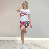Casual Elastic Outdoor Sports Printed Shorts Sets