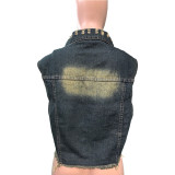 ​Women's Denim Cropped Vest