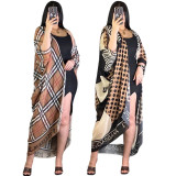 Summer Fashion Mesh See Through Loose Cardigan Long Dress