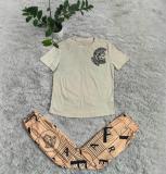 Casual Printed Short Sleeve Tops and Trousers
