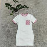Summer White Embossed Short Sleeve Mini Dress