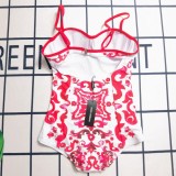 Summer Printed Straps One Piece Swimsuits