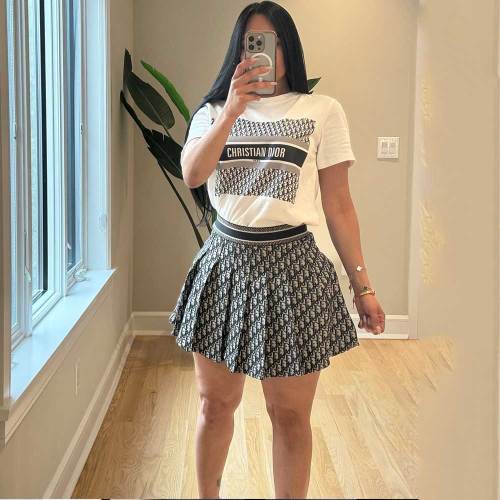 Summer Printed Short Sleeve Skirt Two-piece Set