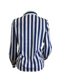 Fashion Versatile Blue Striped Shirt