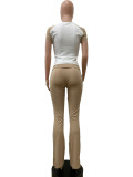 Summer Color Matching Sports Fitness Yoga Short Sleeve Trousers Set