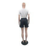Elegant Cotton Printed Short Sleeve Short Sets