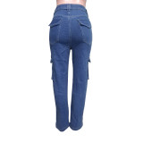 Loose Casual Pants High Waisted Wide Leg Ripped Jeans