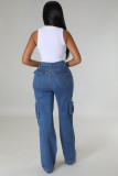 Loose Casual Pants High Waisted Wide Leg Ripped Jeans