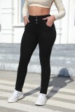 Denim Pants Women Washed Skinny Elastic Waist High Waist Jeans