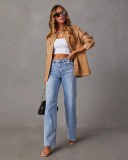 Comfortable & Relaxed Loose-Fit Patchwork Wide-Leg Women's Jeans
