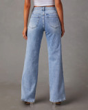 Comfortable & Relaxed Loose-Fit Patchwork Wide-Leg Women's Jeans