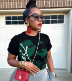 Summer Positioning Burnt Flower Print Round Neck T-shirt