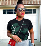 Summer Positioning Burnt Flower Print Round Neck T-shirt
