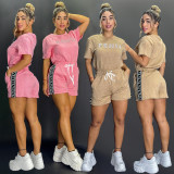 High Quality Beaded Steel Pressed Two Piece Short Summer Set