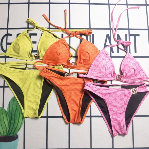 Summer Printed Halter Backless Bikini Set