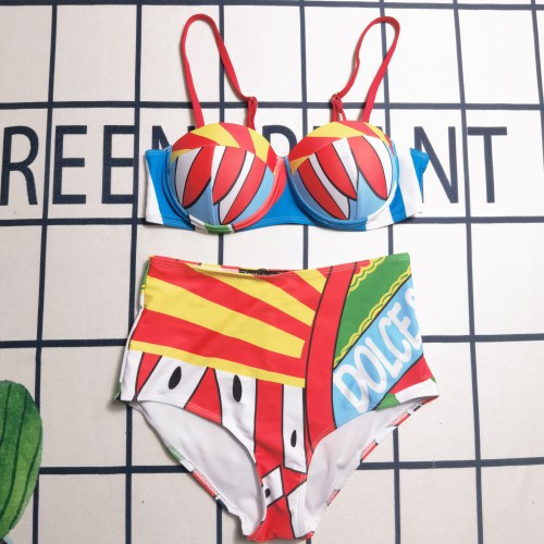 Summer Beachwear Printed Branded Two Piece Swimsuits